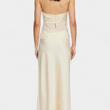 Fjorela Conjunto de Falda Midi Sin Tirantes de Mantequilla