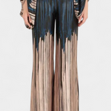 Sybella Conjunto de Dos Piezas con Hombros Descubiertos y Pantalones Amplios Estampados