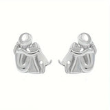 Bicolor Silver and Gold Hug Earrings