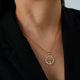 Brillante Colgante Redondo del Árbol de la Vida