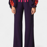 Sybella Conjunto de Dos Piezas con Hombros Descubiertos y Pantalones Amplios Estampados