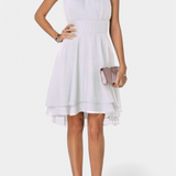 Anouk Vestido de Gasa con Volantes y Silueta Entallada