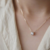 Oro Bañado Collar con Zirconitas