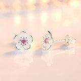 Pendientes de Botón Florales con Zircones