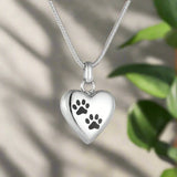 Collar conmemorativo para mascotas – Colgante de corazón con huella