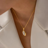 Ovale Cat's Eye Opal Gold-Plated Necklace