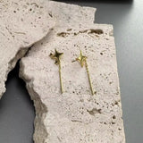 Pendientes de Cadena con Estrella en Plata de Ley