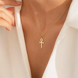 Collar Dorado con Colgante de Ankh