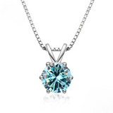 Collana Elegante con Moissanite a Pendente Singolo