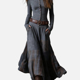 Kalina | Vestido maxi de terciopelo con cinturón