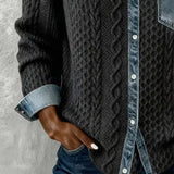 Áurea | Top de Punto Patchwork con Detalles de Denim