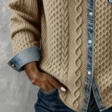 Áurea | Top de Punto Patchwork con Detalles de Denim