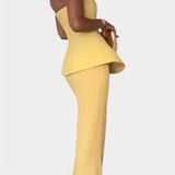 Clarita Conjunto de Dos Piezas Plisado Sin Tirantes