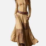 Kalina | Vestido maxi de terciopelo con cinturón