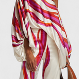 Sybella Conjunto de Dos Piezas con Hombros Descubiertos y Pantalones Amplios Estampados