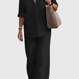 Skye Conjunto de Dos Piezas en Lino y Algodón con Silueta Relajada