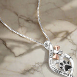 Collar de huellitas con corazón, hueso e infinito