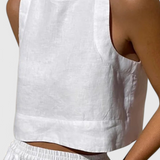 Avelina Conjunto Minimalista en Algodón y Lino Ligero
