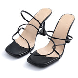 Tacones Altos Sin Correa en el Tobillo con Punta Abierta