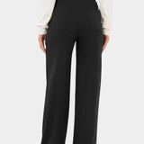 Nova Pantalones Rectos de Cintura Alta y Elasticidad