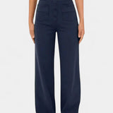 Nova Pantalones Rectos de Cintura Alta y Elasticidad