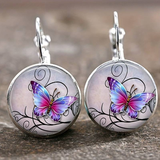 Pendientes Retro de Mariposa con Cristales Esféricos