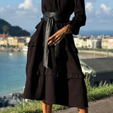 Jada Vestido Sudadera con Volantes y Silueta Casual-Chic