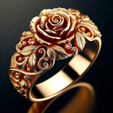 Anillo Floral en Dorado