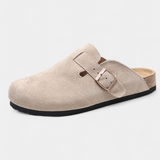 Aubree Zuecos Unisex de Gamuza con Hebilla Ajustable