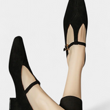 Elly Tacones Bajos con Tira y Hebilla