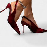 Candice Tacones Stiletto de Terciopelo con Patchwork