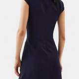 Karen Vestido Mini con Cuello Alto y Detalle Plisado