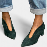 Hazel Tacones Gruesos en Verde Oscuro