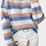 Kristen | Jersey Oversized de Cuello Redondo a Rayas