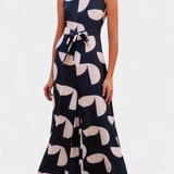 Brooke Mono Holgado Estampado con Cintura Ceñida y Pierna Ancha