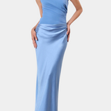 Ottavia Vestido Largo de Fiesta Plisado con Escote de Un Solo Hombro