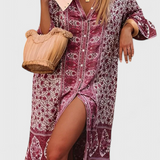 Chinara Vestido Largo Boho con Bordado Étnico y Silueta Relajada