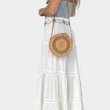 Dola Falda Maxi Boho con Encaje y Abertura Frontal