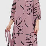 Amelie Vestido Midi Estampado con Cinturón y Corte Versátil