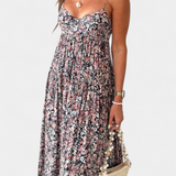 Reyna Vestido Maxi Floral con Espalda Abierta