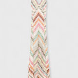 Agustina Vestido Largo de Encaje con Escote en V y Motivo Zigzag