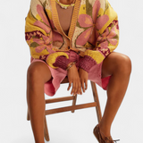 Casey | Cárdigan de Punto con Patrón Floral y Ajuste Suelto