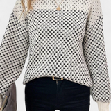 Rachael Jersey de Cuello Redondo en Bloques de Color