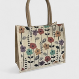 Taila Bolsa de Yute con Estampado Floral y Diseño Ecológico