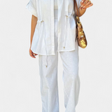 Lani Conjunto Relaxed de Camisa y Pantalones de Algodón y Lino