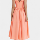 Margie Vestido Midi de Escote en V y Estampado Floral Romántico