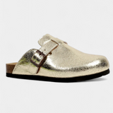 Aubree Zuecos Unisex de Gamuza con Hebilla Ajustable