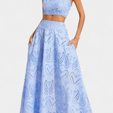 Danitza Conjunto Romántico de Encaje Floral Calado