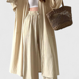 Suella Conjunto Casual de Dos Piezas con Cárdigan Largo y Abertura Lateral