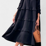 Jada Vestido Sudadera con Volantes y Silueta Casual-Chic